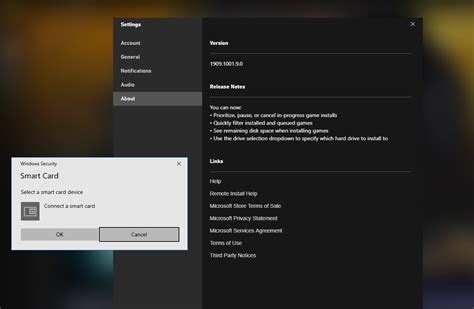 sbox app beta smart card|Windows 10 Xbox (Beta) App started asking for Smart .